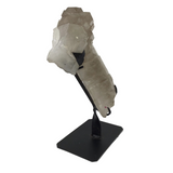 Smoky Quartz Elestial with Black Tourmaline on Fitted Stand