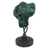 Bulbous Druze Chatoyant Fibrous Malachite Specimen On Custom Spinning Mandala Design Stand