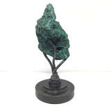Bulbous Druze Chatoyant Fibrous Malachite Specimen On Custom Spinning Mandala Design Stand