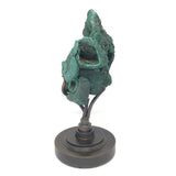 Bulbous Druze Chatoyant Fibrous Malachite Specimen On Custom Spinning Mandala Design Stand