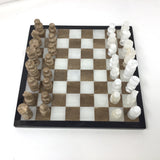 Hand Carved Mexican Onyx Stone Chess Set - Medium 10.5"