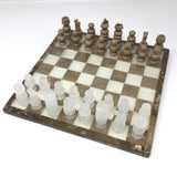 Hand Carved Mexican Onyx Stone Chess Set - Medium 10.5"