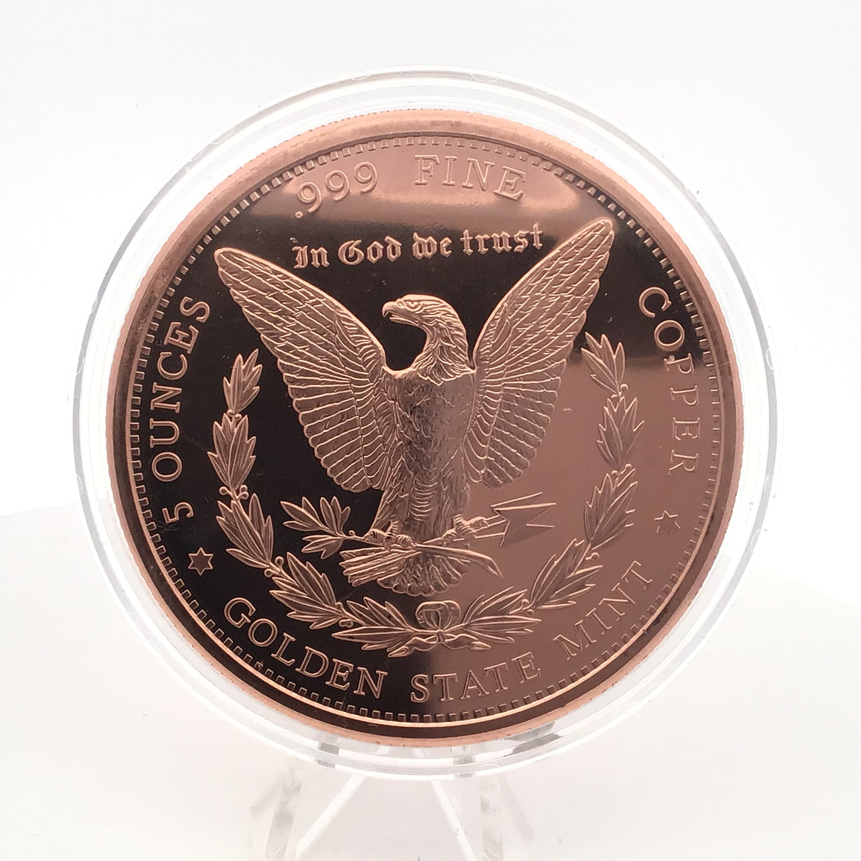 Pièce de monnaie en cuivre pur 999 Liberté 5oz avec profil de Liberté et aigle chauve au dos