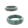 Gray jade band ring in two stacked views, muted green-gray stone with soft banding