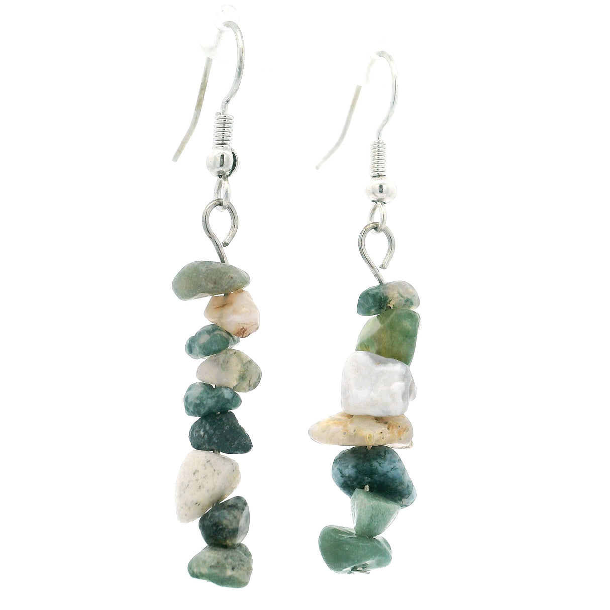 Green Jasper Chip Earrings