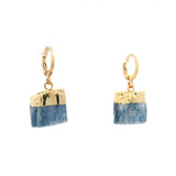 Blade Kyanite Dangle Earrings on Huggie Findings