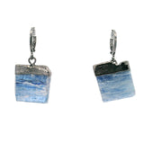Blade Kyanite Dangle Earrings on Huggie Findings