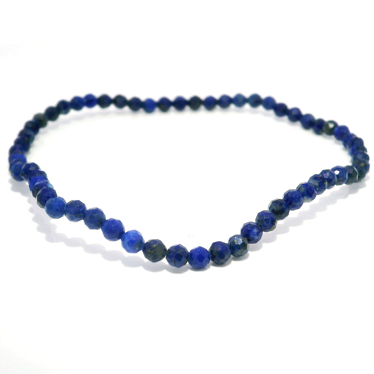 Faceted Lapis Lazuli Beaded Bracelet - 3mm