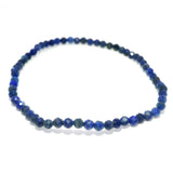 Faceted Lapis Lazuli Beaded Bracelet - 3mm