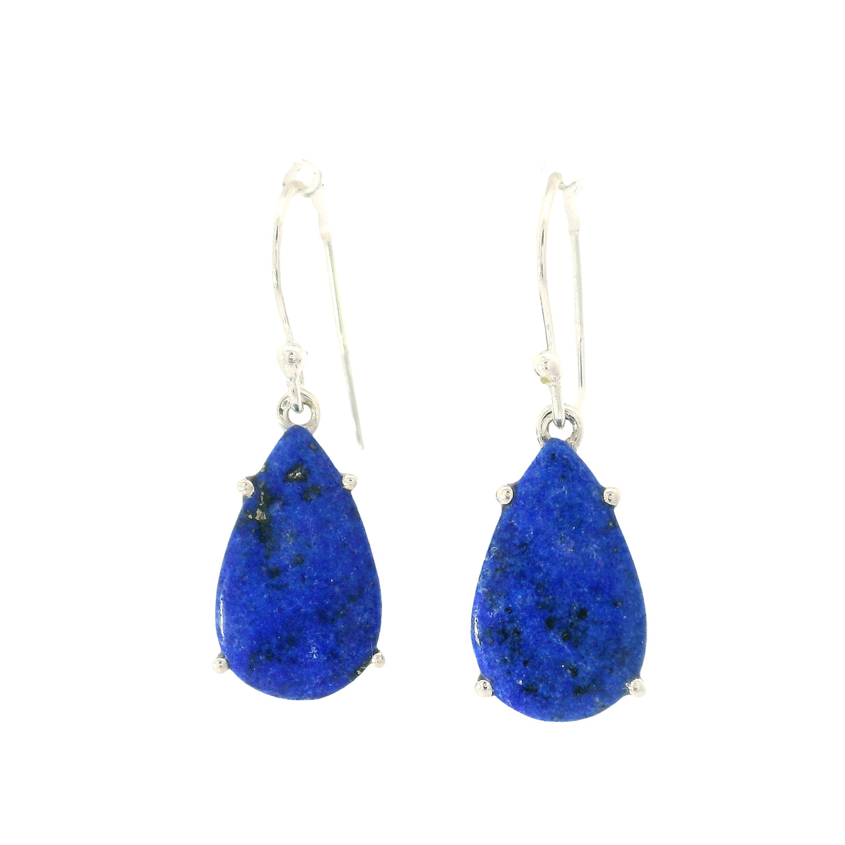Prong Set Lapis Lazuli Cabochon Dangle Earrings