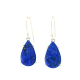 Prong Set Lapis Lazuli Cabochon Dangle Earrings