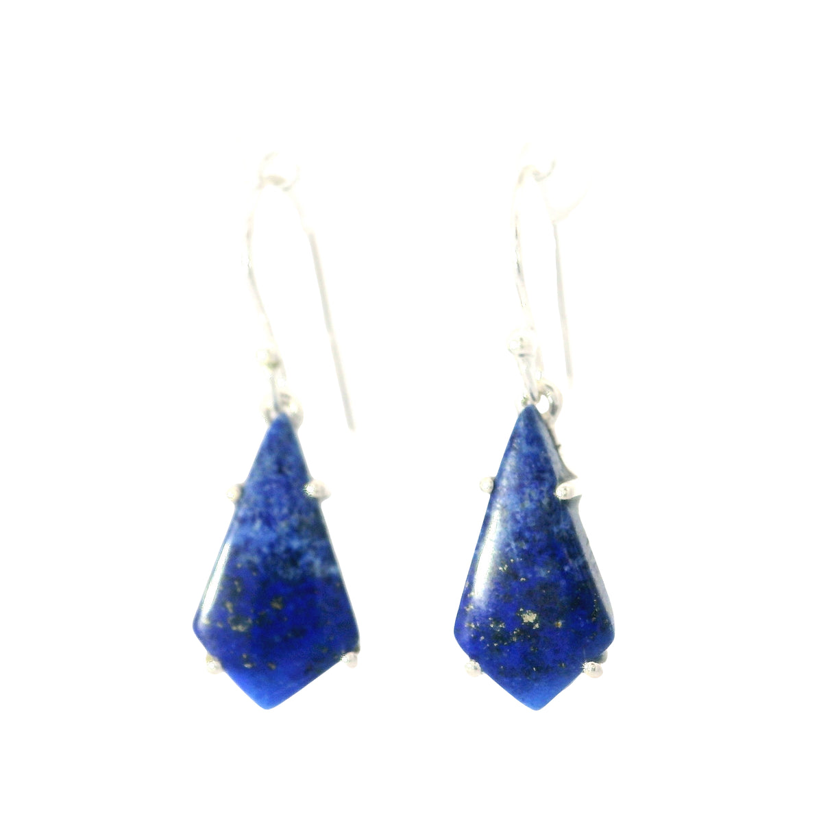 Prong Set Lapis Lazuli Cabochon Dangle Earrings