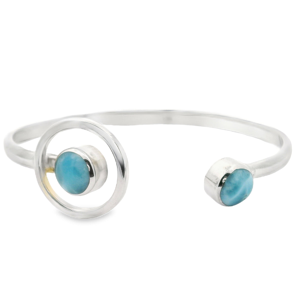Larimar Cuff -2 Rounds On Simple Band 1 With Halo