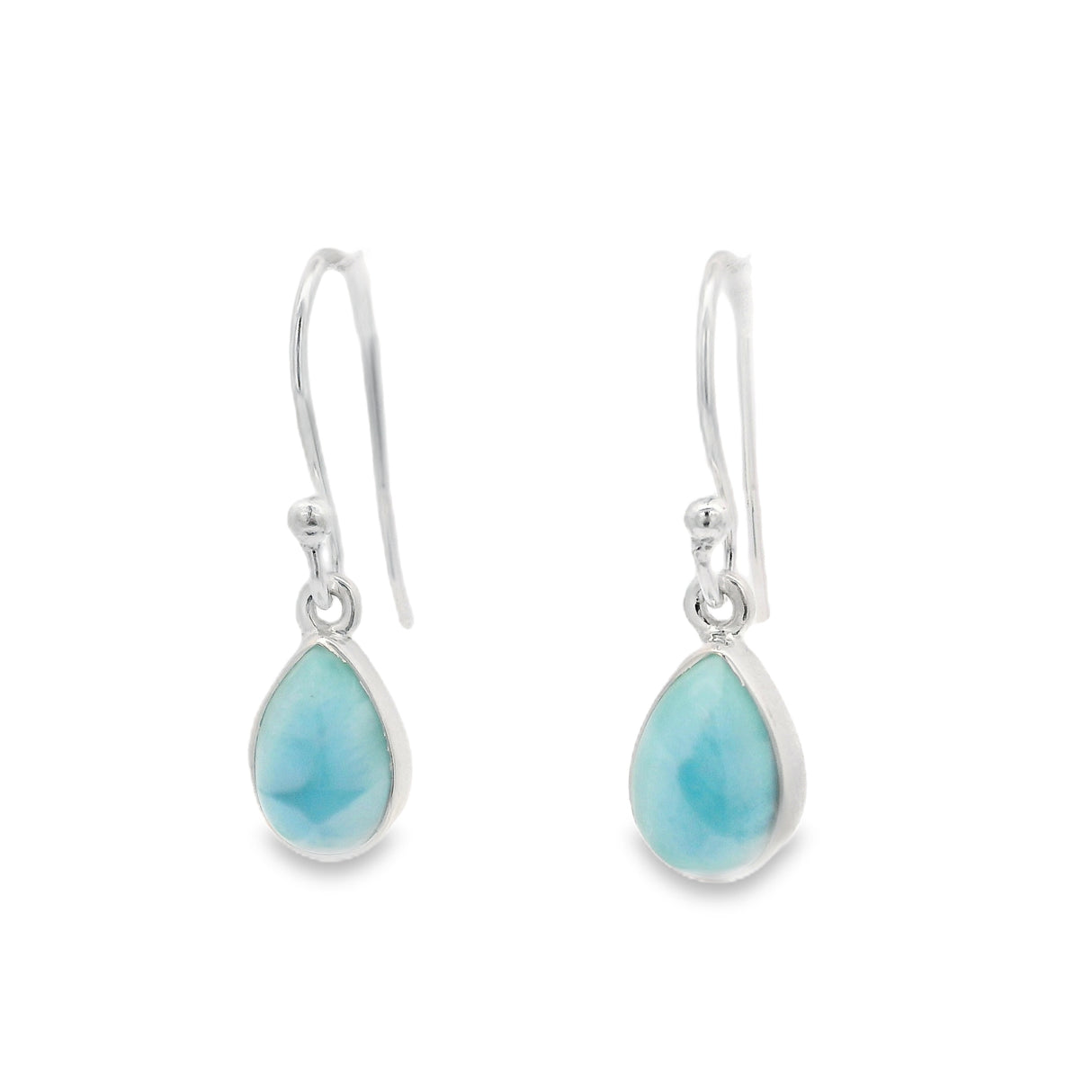 Simple Set Larimar Cabochon Dangle Earrings