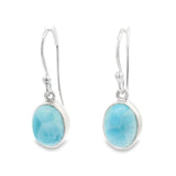 Simple Set Larimar Cabochon Dangle Earrings