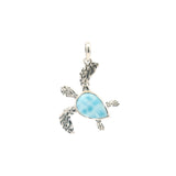 Larimar Cabochon Pendant - Turtle with Pear "Shell"