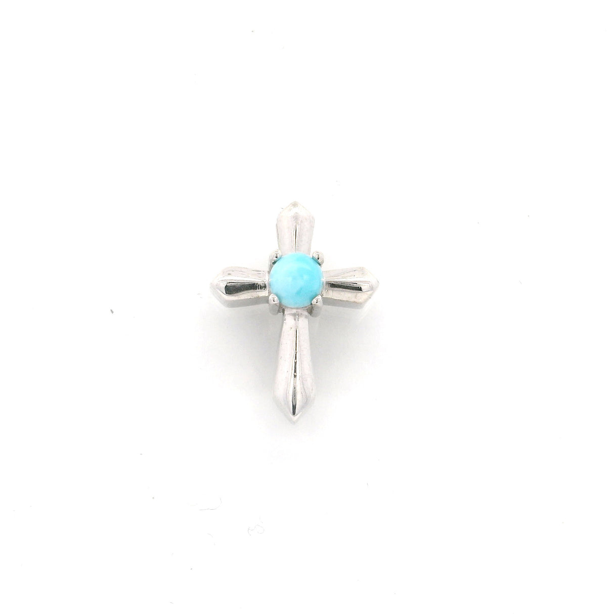 3mm Round Gemstone Prong Set Hilt Design Cross Pendant