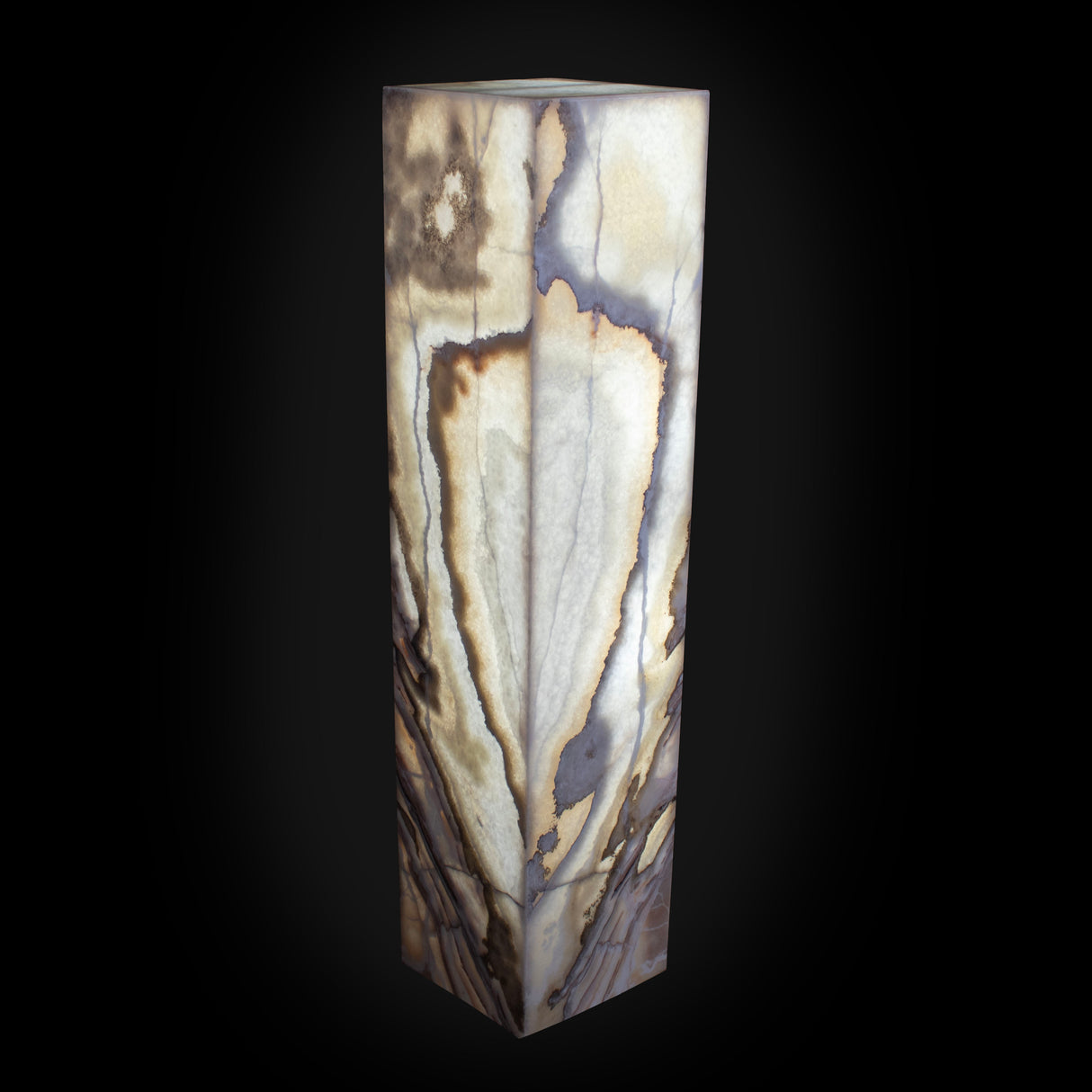 Desert Onyx Square Pedestal Luminary