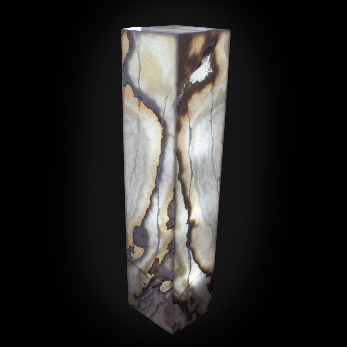 Desert Onyx Square Pedestal Luminary