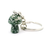 Moss Agate Mushroom Keychain
