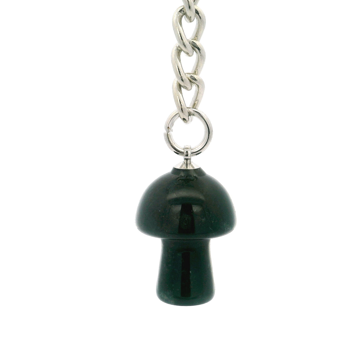 Moss Agate Mushroom Keychain