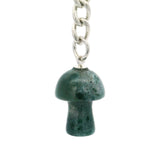 Moss Agate Mushroom Keychain