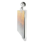 Ombre Mosaic Multicolor Amber Pendant - Rectangle Set East to West with Tube Bail in 925 Sterling Silver