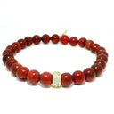 Bracelet en corail rouge 7-8mm avec perle Cz