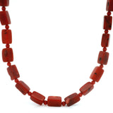 Red Coral 5x8mm Necklace with Sterling Silver Lobster Clasp - 18"