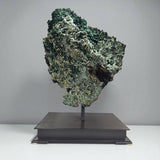Congo Malachite Druze With Calcite On Custom Stand