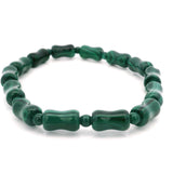 Malachite Beaded Bracelet - Bamboo Segments with 4mm Rounds