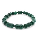 Malachite Beaded Bracelet - Bamboo Segments with 4mm Rounds