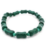 Malachite Beaded Bracelet - Bamboo Segments with 4mm Rounds