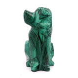 Malachite Animal Carving - Sitting Dog