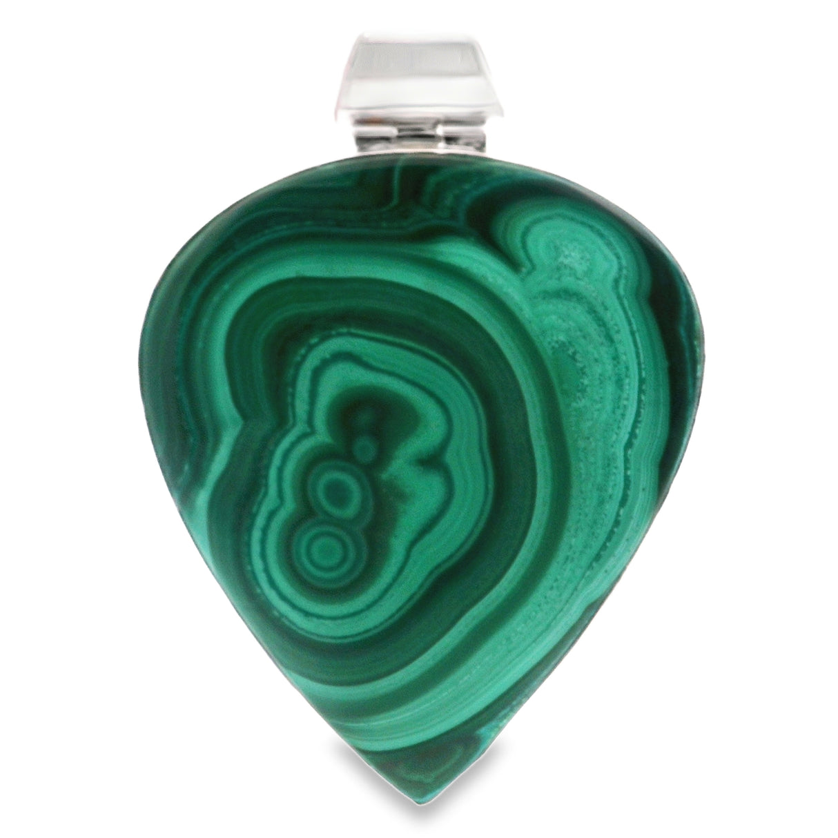A+ Classic Malachite Reverse Pear Pendant with Tube Bail