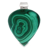 A+ Classic Malachite Reverse Pear Pendant with Tube Bail