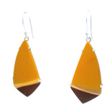 Mookaite Jasper Dangle Earrings - Freeform Flat Prong Set