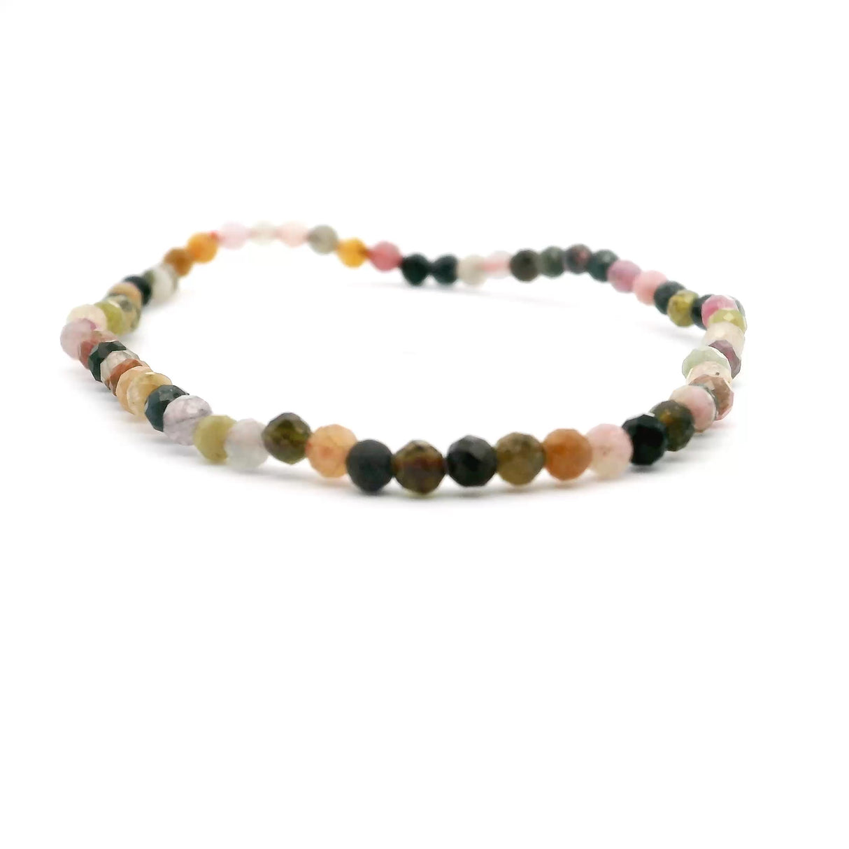 Multi Tourmaline Beaded Bracelet 3mm Faceted Rounds