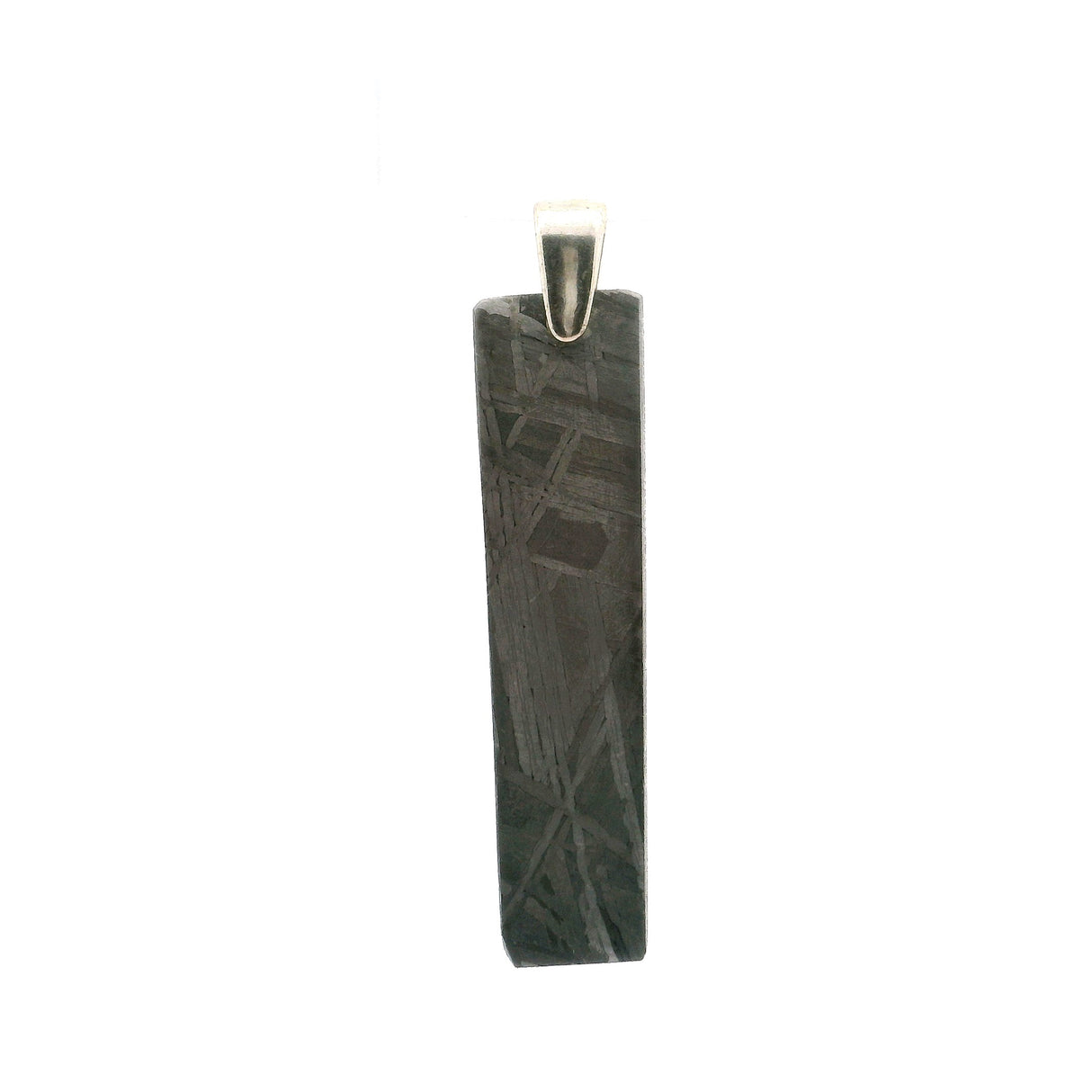 Muonionalusta Meteorite Pendant (Non-Plated) Clear Coated With Pinch Bail