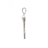 Muonionalusta Meteorite Pendant - Rhodium Plated with Pave CZs in Pinch Bail