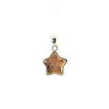 Munionalusta Meteorite Star Pendant with Copper Vermeil and Sapphire Crystal Cabochon 2-Sided with Accompanying 16" Rope Chain