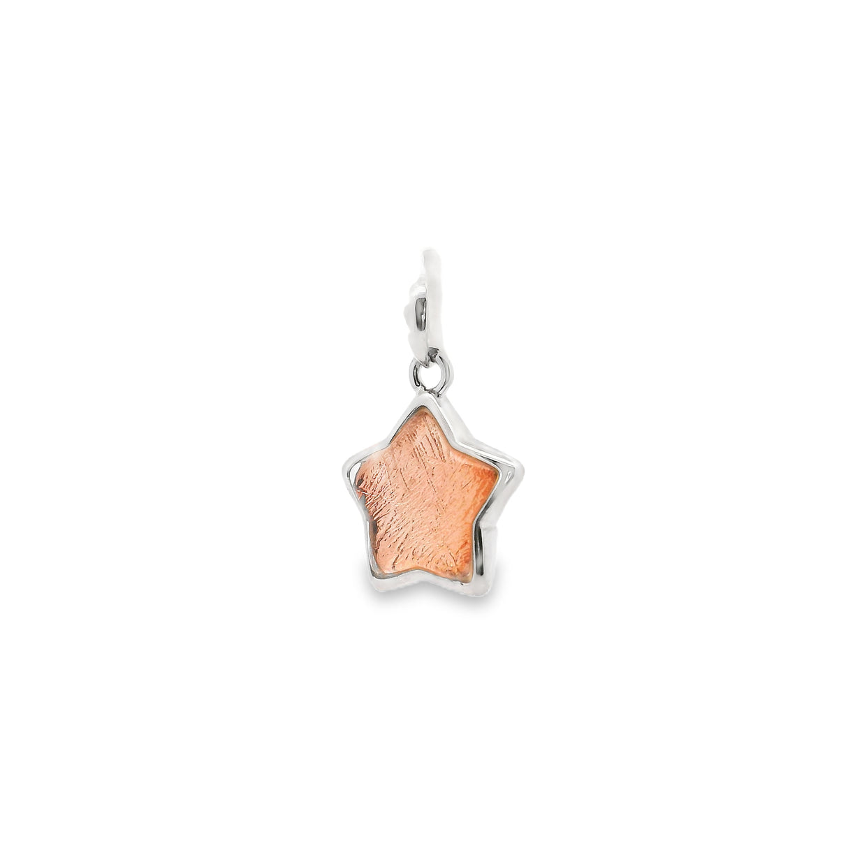 Munionalusta Meteorite Star Pendant with Copper Vermeil and Sapphire Crystal Cabochon 2-Sided with Accompanying 16" Rope Chain