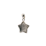 Munionalusta Meteorite Star Pendant with White Gold Vermeil and Sapphire Crystal Cabochon 2-Sided with Accompanying 16" Rope Chain