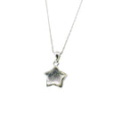 Munionalusta meteorite star pendant in white gold vermeil bezel on a fine rope chain