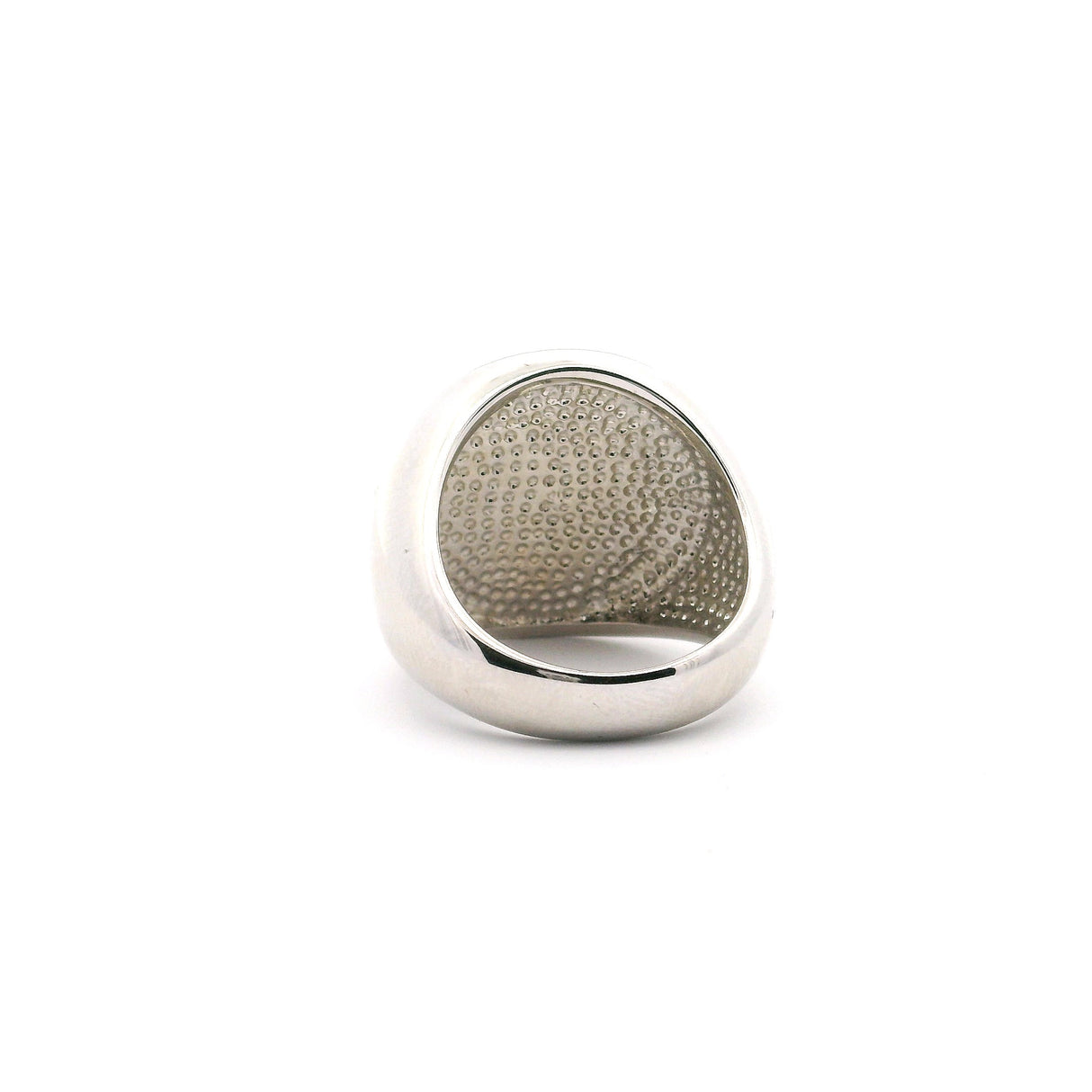 Muonionalusta Meteorite Ring with White Gold Vermeil - Round