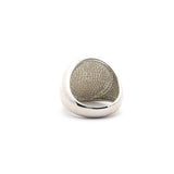 Muonionalusta Meteorite Ring with White Gold Vermeil - Round