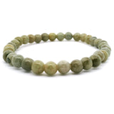 Jade Bracelet - 6mm Jadite White Green