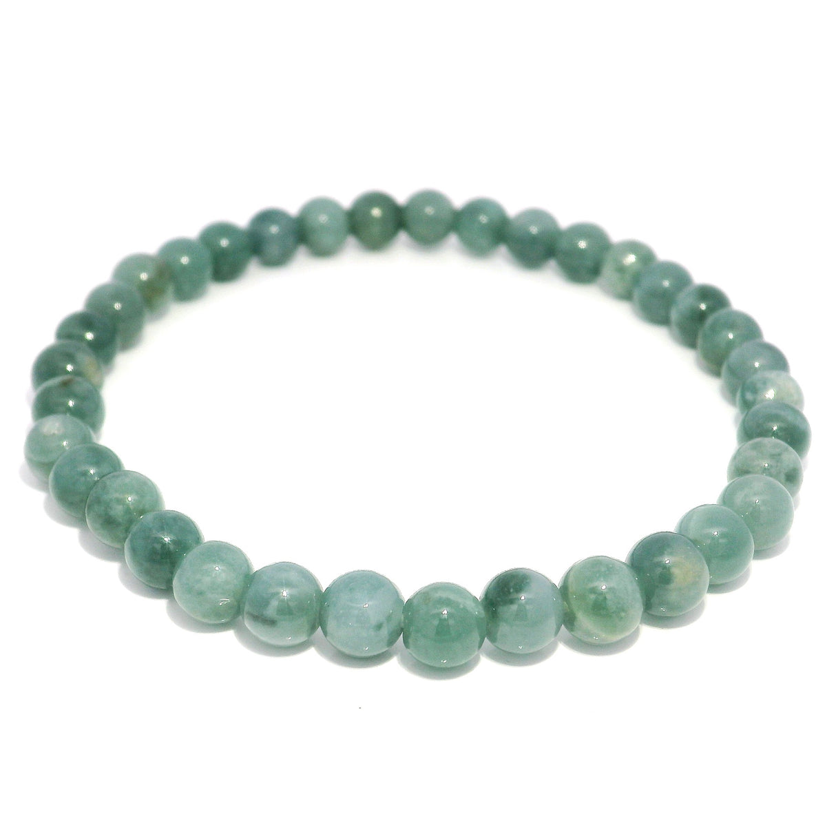 Nephrite Jade Beaded Bracelet - 5.5-6mm Rounds