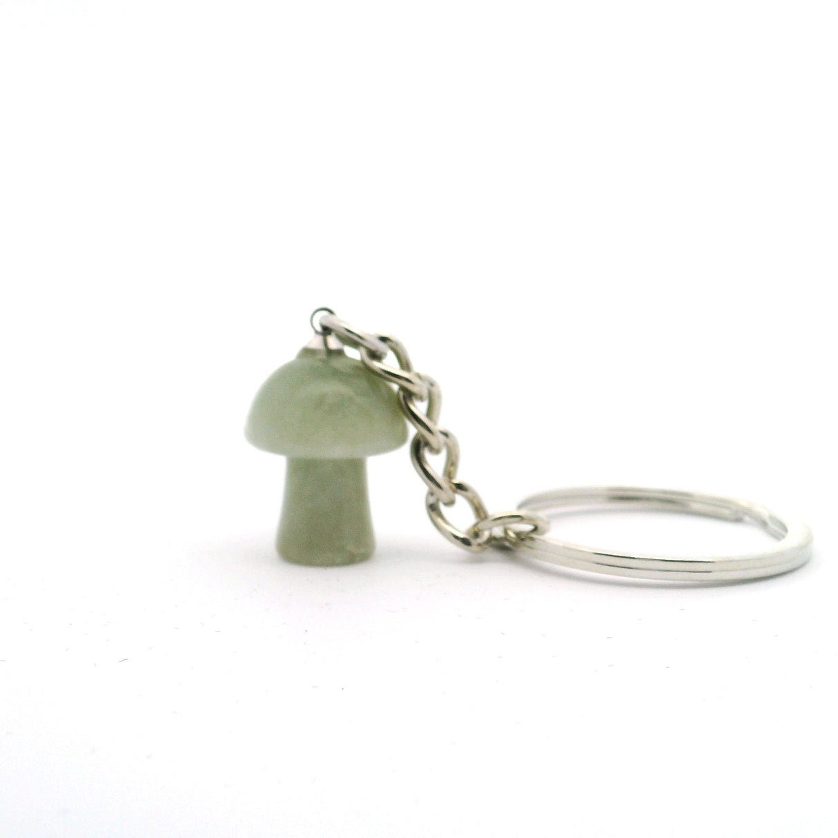 Nephrite Jade Mushroom Keychain