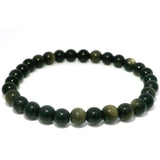 Gold Sheen Obsidian Beaded Bracelet - 6-6.5 mm Round